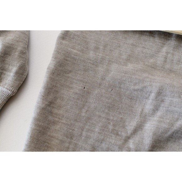 Vintage Snowflakes Tan Wool pullover crew adjustable neck sweater S 40 Moth Hole - Picture 7 of 8